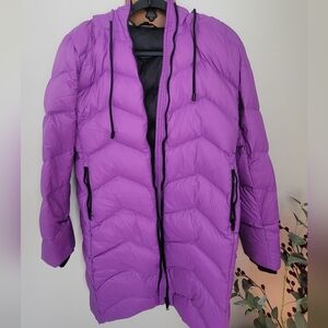 Purple Hooded Puffer Jacket - Men